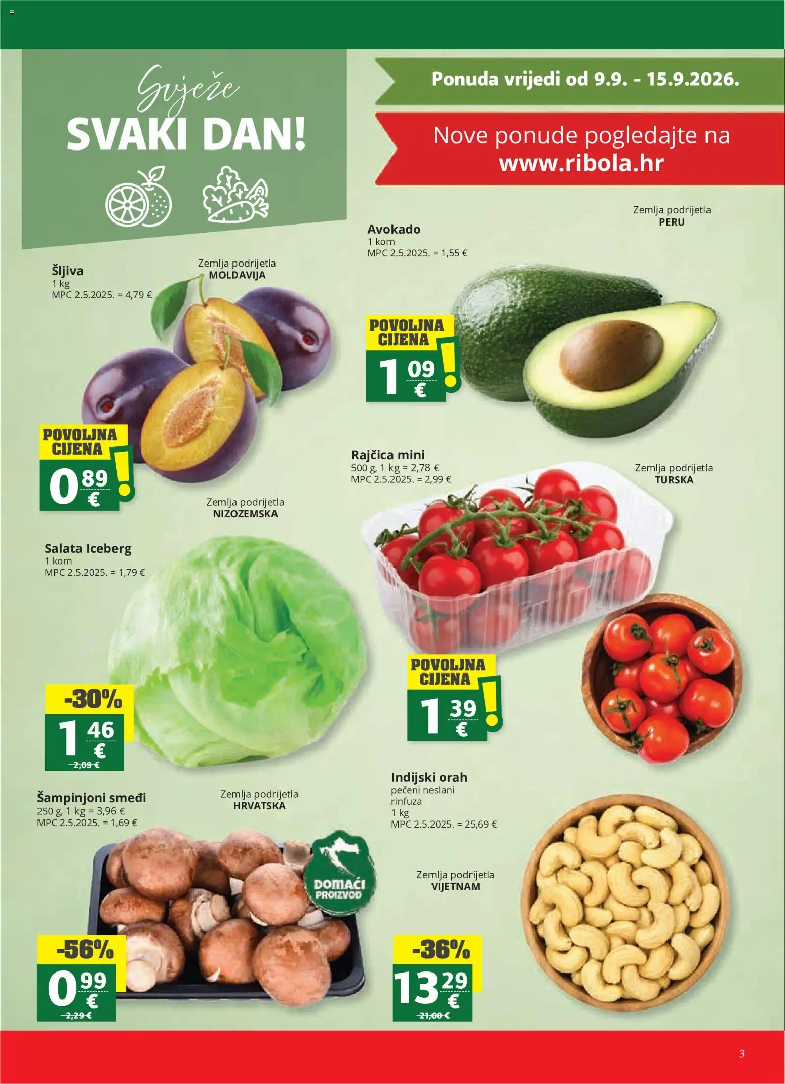 Ribola katalog akcija strana 3 – vrijedi od 7.9. do 15.9.2026.