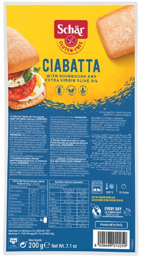 Schar Ciabatta Bez Glutena 0.200 kg