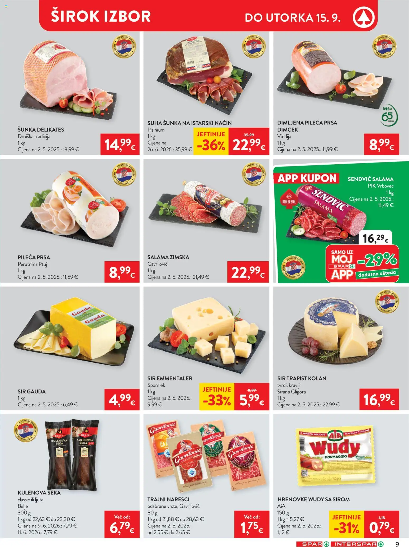 Spar katalog akcija strana 11 – vrijedi od 9.9. do 15.9.2026.