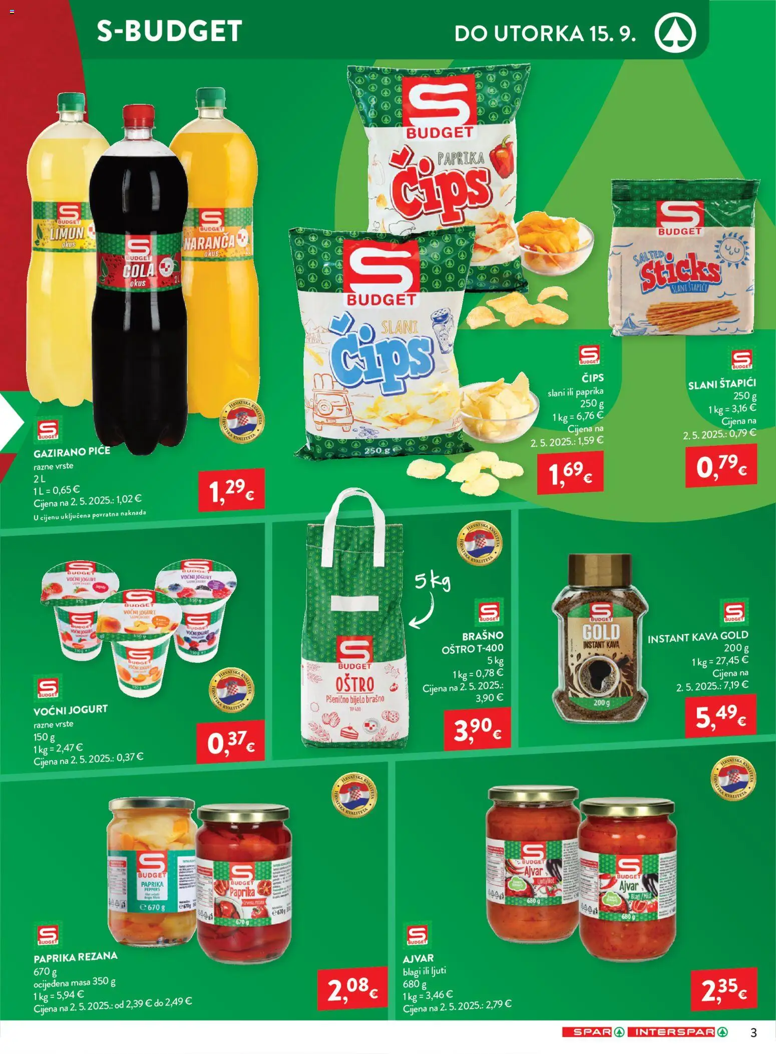 Spar katalog akcija strana 3 – vrijedi od 9.9. do 15.9.2026.