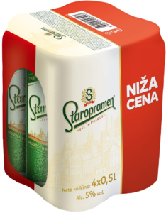 Pivo Staropramen 4x0.5L limenka 2.000 L